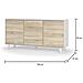 Credenza Arvada, Madia Moderna A 3 Ante E Ripiani, Buffet Da Cucina, Buffet Di Design Da Soggiorno, 154x40h75 Cm, Bianco E Rovere - Foto miniatura 3