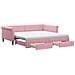 Divano Letto Estraibile Con Cassetti Rosa 100x200 Cm Velluto - Foto miniatura 1