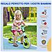 Bici Senza Pedali Per Bambini Max 4 Anni Con Sella Regolabile, In Acciaio, Pp, Pu E Tpr, 66.5x34x47 Cm - Foto miniatura 5