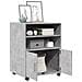 Mobiletto Con Ruote Grigio Cemento 60x48x81 Cm In Truciolato - Foto miniatura 3