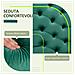 Panca Fondo Letto Imbottita con Rivestimento Trapuntato in Tessuto Effetto Velluto, 118x45x42 cm, Verde Scuro - Foto miniatura 4
