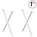 Gambe Tavolo Pranzo A Forma X 2 Pz Bianco 80x(72-73) Cm Acciaio - Foto miniatura 3