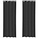 Tende In Voile Con Occhielli 2 Pz Nero 140x260 Cm - Foto miniatura 2