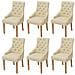 Sedie Da Pranzo 6 Pz Crema In Tessuto - Foto miniatura 2