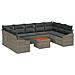 Set Divani Giardino 10 Pezzi Cuscini Grigio Polirattan Acacia - Foto miniatura 1
