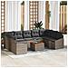 Set Divani Giardino 10 Pezzi Cuscini Grigio Polirattan Acacia - Foto miniatura 2