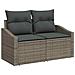 Set Divani Giardino 10 Pezzi Cuscini Grigio Polirattan Acacia - Foto miniatura 4