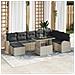 Set Divano Giardino 9 Pezzi con Cuscini Grigio Chiaro Polyrattan, Divano Giardino 2 Posti con Storage e Cuscini Grigio Chiaro Polyrattan - Foto miniatura 2