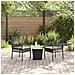 Set Bistro da Giardino 3 Pezzi con Cuscini Nero in Polyrattan - Foto miniatura 4