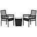 Set Bistro da Giardino 3 Pezzi con Cuscini Nero in Polyrattan - Foto miniatura 7