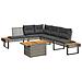 Set Divani da Giardino 2pz con Cuscini Grigio Polyrattan Acacia - Foto miniatura 1