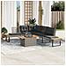 Set Divani da Giardino 2pz con Cuscini Grigio Polyrattan Acacia - Foto miniatura 2