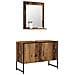 Set di mobili da bagno 2 pezzi in legno vecchio e legno ingegnerizzato - Foto miniatura 3