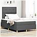 Letto a molle con materasso Grigio scuro 120 x 190 cm Tessuto - Foto miniatura 2