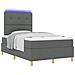 Letto a molle con materasso Grigio scuro 120 x 190 cm Tessuto - Foto miniatura 3
