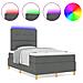 Letto a molle con materasso Grigio scuro 120 x 190 cm Tessuto - Foto miniatura 4