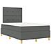 Letto a molle con materasso Grigio scuro 120 x 190 cm Tessuto - Foto miniatura 6