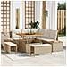 Set Divano da Giardino con cuscino 8 pcs Beige Poly Rattan - Foto miniatura 2