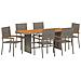 Set da Pranzo per Giardino 7 pcs Grigio 190 x 80 x 75 cm - Foto miniatura 1