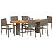 Set da Pranzo per Giardino 7 pcs Grigio 190 x 80 x 75 cm - Foto miniatura 3