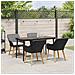 Set da Pranzo per Giardino con cuscino 5 pcs Nero polyrattan - Foto miniatura 4