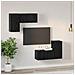 Set mobile TV 4 pcs Rovere nero 60 x 30 x 30 cm - Foto miniatura 4