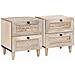 Comodino 2 pcs Beige 40 x 33 x 46 cm legno massello di mango - Foto miniatura 1