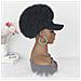 Parrucca Afro Voluminosa Da Donna Con Cappellino Da Baseball - Fibra Ad Alta Temperatura Mista - Foto miniatura 3