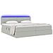 Letto con contenitore e LED Grigio chiaro 200 x 200 cm Velluto - Foto miniatura 3