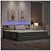 Letto con contenitore e LED Grigio chiaro 200 x 200 cm Velluto - Foto miniatura 5