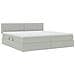Letto con contenitore e LED Grigio chiaro 200 x 200 cm Velluto - Foto miniatura 6