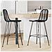 Sedia da Bar 2 pcs Nero 44,5 x 53 x 111 cm Rattan e Ferro - Foto miniatura 2