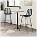 Sedia da Bar 2 pcs Nero 44,5 x 53 x 111 cm Rattan e Ferro - Foto miniatura 3