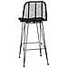 Sedia da Bar 2 pcs Nero 44,5 x 53 x 111 cm Rattan e Ferro - Foto miniatura 7