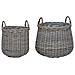 Cestino per piante con archiviazione 2 pcs Grigio Rattan Lacak - Foto miniatura 1