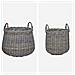 Cestino per piante con archiviazione 2 pcs Grigio Rattan Lacak - Foto miniatura 4