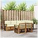 Set divani 7 pcs Naturale e Crema Legno di Acacia Massello - Foto miniatura 2