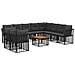 Set di divani da esterno 11 pcs Nero e Grigio scuro Poliestere - Foto miniatura 1