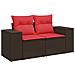 Set Divani da Giardino 5 pz con Cuscini Marrone in Polyrattan - Foto miniatura 4