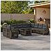 Set Divano da Giardino 10 pz Grigio e Grigio Scuro polyrattan - Foto miniatura 8