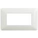 1 Placca Muro 4 Posti Moduli Bianco Lucido Compatibile Tipo Bticino Matix - Foto miniatura 1