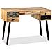 Scrivania In Legno Massello Di Teak Rigenerato 110x50x76 Cm - Foto miniatura 2