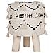 Sgabello In Cotone Beige / nero Thondi - Foto miniatura 1