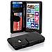Custodia Compatibile Con Nokia Lumia 929 / 930 In Nero Ossido - Coperchio Protettivo Con Chiusura Magnetica E 3 Slot Per Carte - Foto miniatura 1