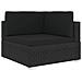 Poltrona Modulare ad Angolo 1 pz con Cuscini in Polyrattan Nero - Foto miniatura 1