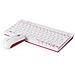8000, RF Wireless, QWERTY, Universale, Rosa, Bianco, 10m, USB - Foto miniatura 2
