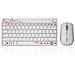 8000, RF Wireless, QWERTY, Universale, Rosa, Bianco, 10m, USB - Foto miniatura 1