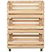 Carrello Portaverdure 57x30x80 Cm In Legno Massello Di Pino - Foto miniatura 3