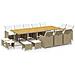 Set Da Pranzo Per Giardino 15pz Con Cuscini In Polyrattan Beige - Foto miniatura 1