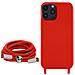 Cover Semirigida Per Iphone 14 Pro Max Cordino Nylon Intrecciato 80 Cm Rossa - Foto miniatura 3